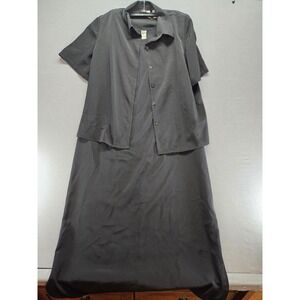 SWAK Womens 2 Piece Maxi Dress and Button Down Shirt Set Black Size A6 4-8937-7
